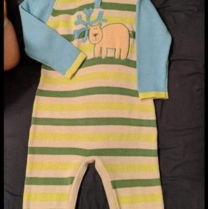 Hanna Andersson reindeer sweater romper sz 90 NWT